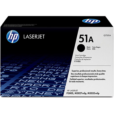 HP Q7551A 51A Black Toner Cartridge with Smart Printing Technology (6,500 pages)